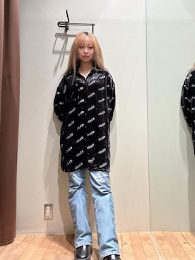 「シャツ 」｜「アイテム（ワンピース/ドレス）」を使った、hzktoさん（レディース・161cm）の冬コーディネート