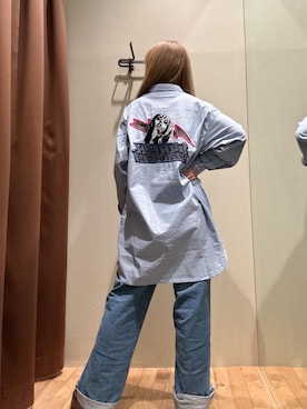 「シャツ 」｜「アイテム（ワンピース/ドレス）」を使った、hzktoさん（レディース・161cm）の春コーディネート