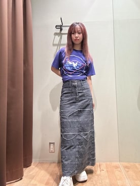 HYSTERIC GLAMOURのTシャツ/カットソー（パープル系）を使った