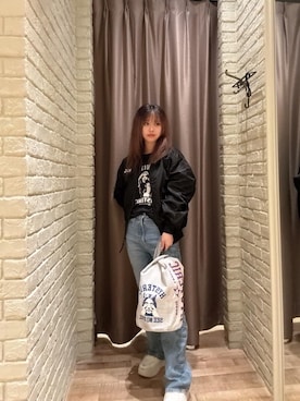 「アイテム（ミリタリージャケット）」を使った、hzktoさん（レディース・161cm）の秋コーディネート