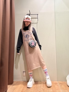 「HYSTERIC GLAMOUR（ヒステリックグラマー）のアイテム（ワンピース/ドレス）」を使った、hzktoさん（レディース・161cm）の秋コーディネート