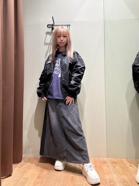 「アイテム（ミリタリージャケット）」を使った、hzktoさん（レディース・161cm）の秋コーディネート