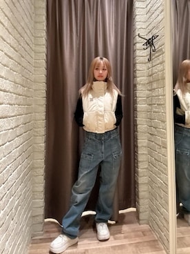 「HYSTERIC GLAMOUR（ヒステリックグラマー）のアイテム（ベスト）」を使った、hzktoさん（レディース・161cm）の秋コーディネート