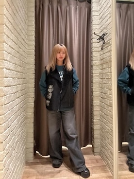 「HYSTERIC GLAMOUR（ヒステリックグラマー）のアイテム（ベスト）」を使った、hzktoさん（レディース・161cm）の秋コーディネート