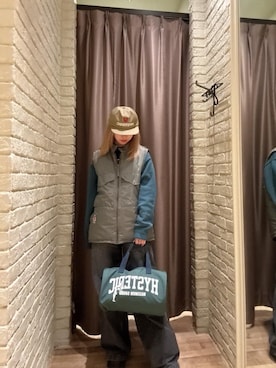 「アイテム（ドラムバッグ）」を使った、hzktoさん（レディース・161cm）の秋コーディネート