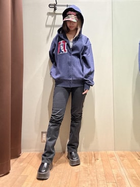 「HYSTERIC GLAMOUR（ヒステリックグラマー）のアイテム（パーカー）」を使った、hzktoさん（レディース・161cm）の秋コーディネート