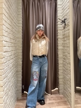 「HYSTERIC GLAMOUR（ヒステリックグラマー）のアイテム（ベスト）」を使った、hzktoさん（レディース・161cm）の秋コーディネート