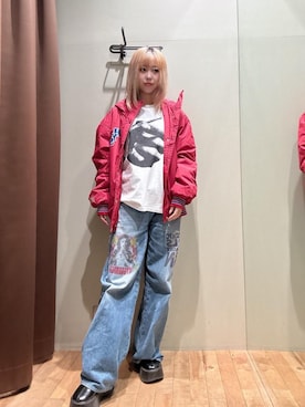 「HYSTERIC GLAMOUR（ヒステリックグラマー）のアイテム（デニムパンツ）」を使った、hzktoさん（レディース・161cm）の秋コーディネート