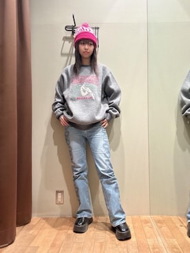 「アイテム（ニットキャップ/ビーニー、ピンク系）」を使った、hzktoさん（レディース・161cm）の秋コーディネート