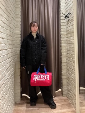 「アイテム（ドラムバッグ）」を使った、hzktoさん（レディース・161cm）の秋コーディネート