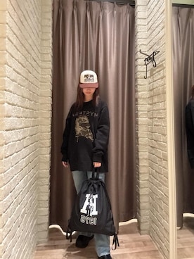 「アイテム（バックパック/リュック）」を使った、hzktoさん（レディース・161cm）の冬コーディネート