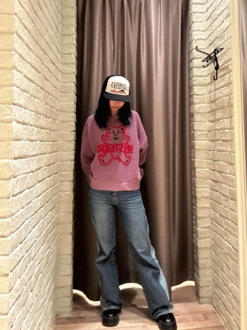 ばななHYS BEAR刺繍オーバーサイズスウェットHYSTERIC HYSTERIC BEAR刺繍 オーバーサイズスウェット ばななHYS BEAR刺繍