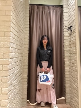 「HYSTERIC GLAMOUR（ヒステリックグラマー）のHYSTERIC TYPICAL GIRLS ティアードスカート（スカート、ピンク系）」を使った、hzktoさん（レディース）の春コーディネート
