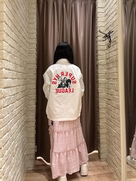「HYSTERIC GLAMOUR（ヒステリックグラマー）のHYSTERIC TYPICAL GIRLS ティアードスカート（スカート、ピンク系）」を使った、hzktoさん（レディース）の春コーディネート