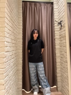 「HYSTERIC GLAMOUR（ヒステリックグラマー）のHYS CRASH ロールアップデニムパンツ（デニムパンツ、ブルー系）」を使った、hzktoさん（レディース）の春コーディネート