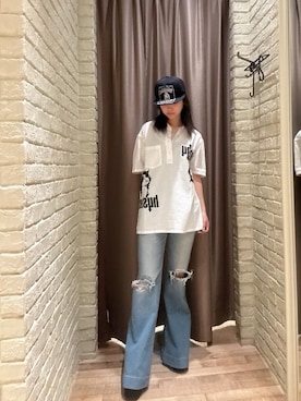 「アイテム（キャップ）」を使った、hzktoさん（レディース・161cm）の春コーディネート