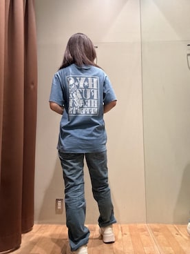 「HYSTERIC GLAMOUR（ヒステリックグラマー）のHYS SP加工 スリムストレートデニムパンツ（デニムパンツ、ブルー系）」を使った、hzktoさん（レディース）の春コーディネート