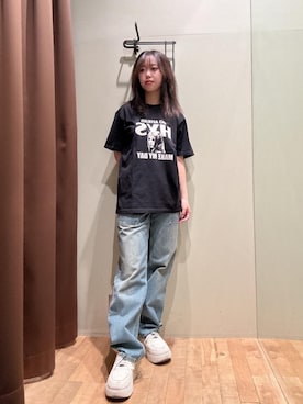 「HYSTERIC GLAMOUR（ヒステリックグラマー）のブッシュデニムパンツ（デニムパンツ、ブルー系）」を使った、hzktoさん（レディース）の夏コーディネート