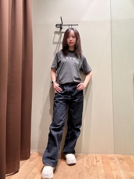 「HYSTERIC GLAMOUR（ヒステリックグラマー）の1タックワイドデニムパンツ（デニムパンツ、ブルー系）」を使った、hzktoさん（レディース）の夏コーディネート