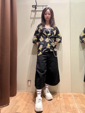 「HYSTERIC GLAMOUR（ヒステリックグラマー）のCIRCLE GIRL ソックス（ソックス/靴下、ブルー系）」を使った、hzktoさん（レディース）の夏コーディネート