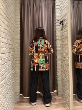 「HYSTERIC GLAMOUR（ヒステリックグラマー）の1タックワイドデニムパンツ（デニムパンツ、ブルー系）」を使った、hzktoさん（レディース）の夏コーディネート