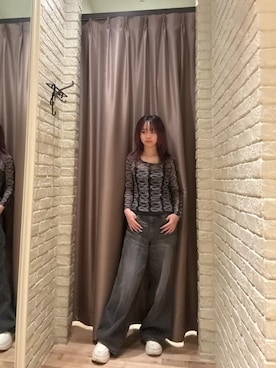 「HYSTERIC GLAMOUR（ヒステリックグラマー）のデニムワイドパンツ（デニムパンツ、ブラック系）」を使った、hzktoさん（レディース）の夏コーディネート