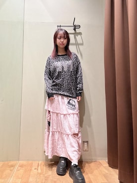 「HYSTERIC GLAMOUR（ヒステリックグラマー）のHYSTERIC TYPICAL GIRLS ティアードスカート（スカート、ピンク系）」を使った、hzktoさん（レディース）の夏コーディネート