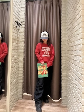 「HYSTERIC GLAMOUR（ヒステリックグラマー）の1タックワイドデニムパンツ（デニムパンツ、ブルー系）」を使った、hzktoさん（レディース）の秋コーディネート