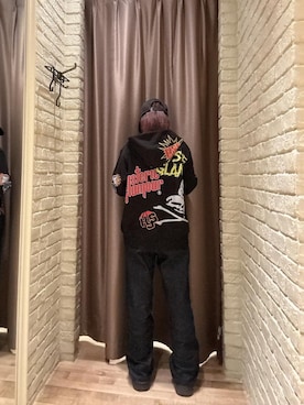 「HYSTERIC GLAMOUR（ヒステリックグラマー）の1タックワイドデニムパンツ（デニムパンツ、ブルー系）」を使った、hzktoさん（レディース）の秋コーディネート