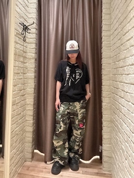 「HYSTERIC GLAMOUR（ヒステリックグラマー）のミリタリーカーゴパンツ（カーゴパンツ、グリーン系）」を使った、hzktoさん（レディース）の秋コーディネート