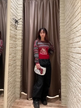 「HYSTERIC GLAMOUR（ヒステリックグラマー）の1タックワイドデニムパンツ（デニムパンツ、ブルー系）」を使った、hzktoさん（レディース）の秋コーディネート