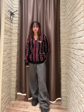 「HYSTERIC GLAMOUR（ヒステリックグラマー）のUP DOWN GIRL デニムイージーパンツ（その他パンツ、グレー系）」を使った、hzktoさん（レディース）の秋コーディネート