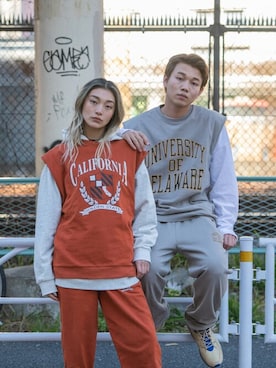 「ごきげんウィーク」｜「アイテム（パーカー）」を使った、Revo.さん（メンズ・180cm）の春コーディネート