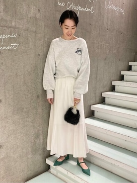 「アイテム（その他シューズ、グリーン系）」を使った、funaさん（レディース・168cm）の春コーディネート