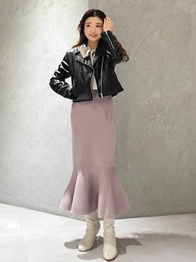 「MERCURYDUO（マーキュリーデュオ）のアイテム（テーラードジャケット）」を使った、MERCURYDUOさん（レディース・151cm）の冬コーディネート