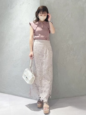 「MERCURYDUO（マーキュリーデュオ）のアイテム（アクセサリー）」を使った、MERCURYDUOさん（レディース・151cm）の夏コーディネート