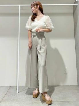 「MERCURYDUO（マーキュリーデュオ）のアイテム（その他パンツ）」を使った、MERCURYDUOさん（レディース・165cm）の夏コーディネート