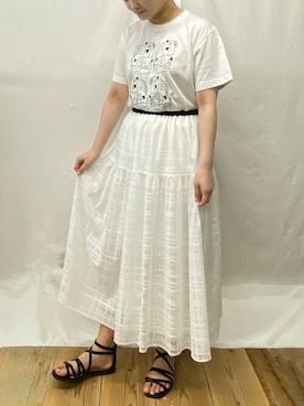 「白コーデ」｜haupiatabeiさん（レディース・165cm）の夏コーディネート