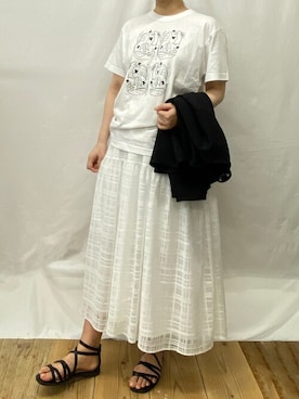 「白コーデ」｜haupiatabeiさん（レディース・165cm）の夏コーディネート