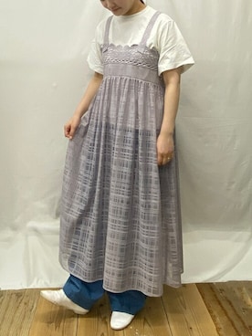 「アイテム（ワンピース/ドレス、パープル系）」を使った、haupiatabeiさん（レディース・165cm）の夏コーディネート