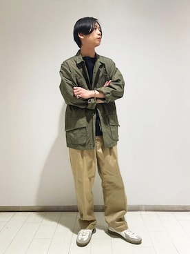 「orSlow（オアスロウ）のアイテム（ジャケット/アウター）」を使った、Bshopスタッフさん（メンズ・170cm）の春コーディネート