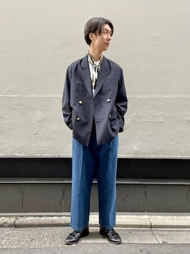 「AURALEE」｜「アイテム（財布/小物）」を使った、Bshopスタッフさん（メンズ・177cm）の春コーディネート