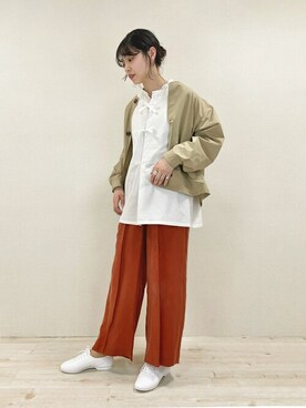 「CROWN JAZZ（クラウンジャズ）のアイテム」を使った、Bshopスタッフさん（レディース・164cm）の春コーディネート