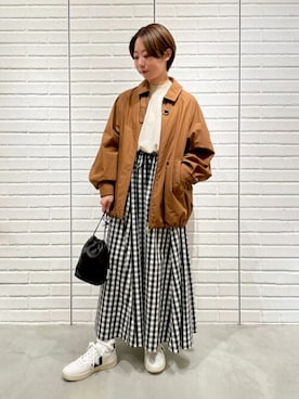 「GYMPHLEX（ジムフレックス）のアイテム（その他アウター）」を使った、Bshopスタッフさん（レディース・156cm）の春コーディネート