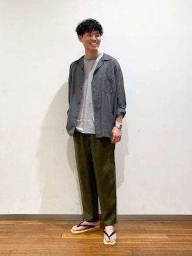 「Morris & Sons」｜Bshopスタッフさん（メンズ・182cm）の夏コーディネート