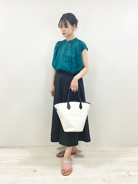「cellar door」｜「アイテム（サンダル）」を使った、Bshopスタッフさん（レディース・164cm）の夏コーディネート