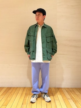 「SUGAR CANE（シュガーケーン）のアイテム（ジャケット/アウター）」を使った、Bshopスタッフさん（メンズ・180cm）の夏コーディネート