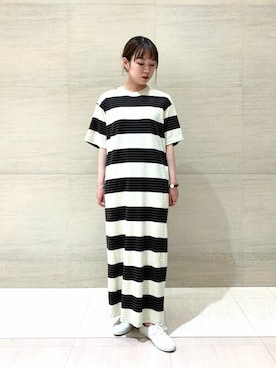 「unfil」｜「アイテム（ワンピース/ドレス）」を使った、Bshopスタッフさん（レディース・152cm）の夏コーディネート