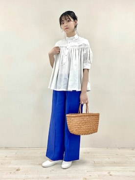 「Scye（サイ）のアイテム」を使った、Bshopスタッフさん（レディース・164cm）の夏コーディネート