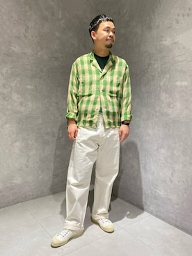「HAVERSACK（ハバーザック）のアイテム」を使った、Bshopスタッフさん（メンズ・164cm）の夏コーディネート